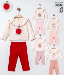 BEBE TK 9-12-18-24 AY 3296 KIZ KIZ 2 Lİ TAKIM