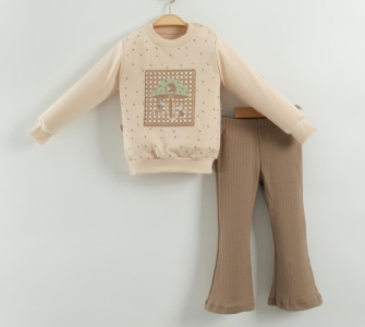 BEBE TK 9-12-18-24 AY 4006 KIZ CEPLİ MANTAR BASKI