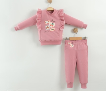 BEBE TK 9-12-18-24 AY 4007 KIZ MİNİ BASKI FIRFIRLI TAKIM