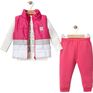 BEBE TK 9-12-18-24 AY 4154 KIZ GARNİLİ ŞİŞME ELYAFLI 3’LÜ TAKIM