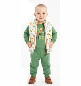 BEBE TK 9-12-18-24 AY 4159 ERKEK ADVENTURE ELYAFLI 3’LÜ TAKIM