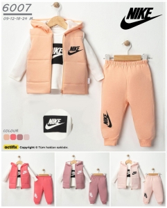 BEBE TK 9-12-18-24 AY 6007 KIZ NİKE ELYAFLI ŞİŞME 3’LÜ TAKIM