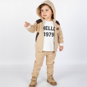 BEBE TK 9-12-18-24 AY 6012 ERKEK SÜYET GARNİLİ KAPŞONLU TAKIM