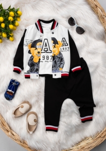 BEBE TK 9-12-18 AY 1447 ERKEK AYI BASKILI ÜÇLÜ TKM