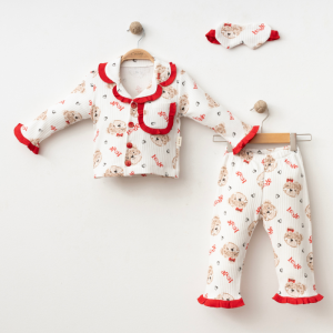 BEBE TK 9-12-18 AY 25125 KIZ LOVE KALPLİ GÖZ BANDANALI TAKIM