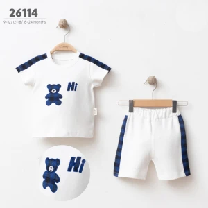 BEBE TK 9-12-18 AY 26114 ERKEK AYICIK Hİ NAKIŞLI 2 Lİ TAKIM