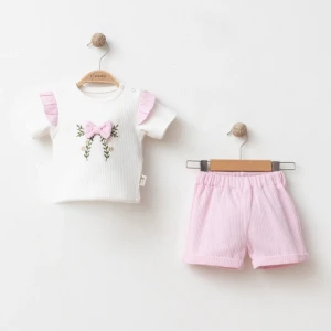 BEBE TK 9-12-18 AY 26125 KIZ NAKIŞ FİYONKLU 2 Lİ TAKIM