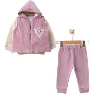 BEBE TK 9-12-18 AY 646 KIZ PERİ YELEKLİ 3 LÜ TKM