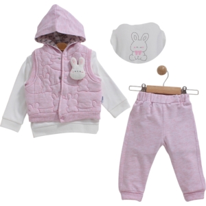 BEBE TK 9-12-18 AY 650 KIZ TAVŞANLI YELEKLİ 3 LÜ TKM