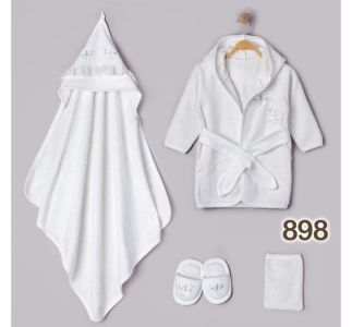 BORNOZ 1-12 AY 898 KIZ KUŞLU BORNOZ SET