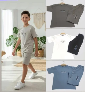 ÇOCUK TK 1-2-3-4 Yaş 10188 ERKEK SIFIR YAKA ŞORTLU TAKIM