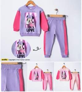 ÇOCUK TK 2-3-4-5-6 YAŞ 0018 KIZ ZARA VARAKLI MİNNİE MOUSE KIZ TAKIM