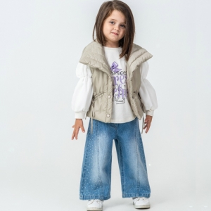 ÇOCUK TK 2-3-4-5 YAŞ 26300 KIZ 26300 2/5YAŞ TAŞLI YELEK ÜÇLÜ TAKIM