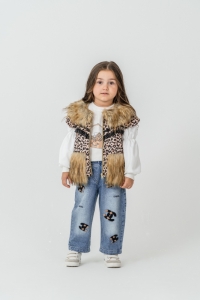 ÇOCUK TK 2-3-4-5 YAŞ 26321 KIZ 26321 2/5YAŞ LEOPAR DESENLİ ÜÇLÜ TAKIM