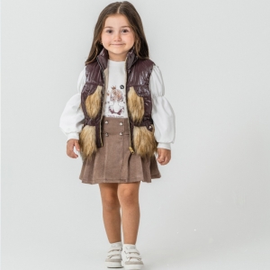 ÇOCUK TK 2-3-4-5 YAŞ 26322 KIZ 26322 2/5YAŞ ÖNÜ APOLETLİ ÜÇLÜ TAKIM