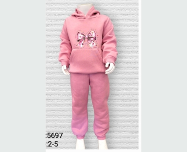 ÇOCUK TK 2-3-4-5 YAŞ 5697 KIZ BASKILI KAPŞONLU KIZ TK