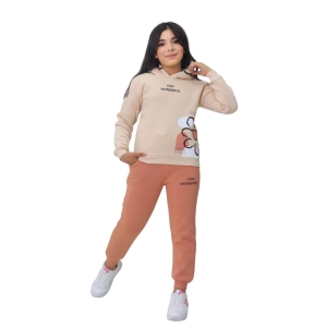 ÇOCUK TK 3-4-5-6 YAŞ 2811 KIZ STAY WONDERFUL BASKILI KAPÜŞONLU TAKIM