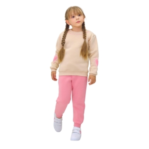 ÇOCUK TK 3-4-5-6 YAŞ 2818 KIZ KOL KALP NAKIŞLI YAZILI TAKIM