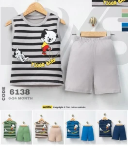 ÇOCUK TK 6-12-18-24 AY 6138 ERKEK TIGOR BABY 2Lİ TAKIM