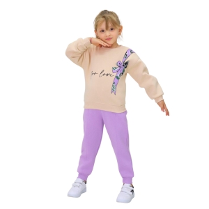 ÇOCUK TK 7-8-9-10 YAŞ 2832 KIZ FOR LOVE FİYONK BASKILI TAKIM
