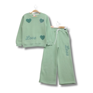 ÇOCUK TK 9-10-11-12 YAŞ 3810 KIZ ÖN KALP LOVE İNCİLİ TAKIM