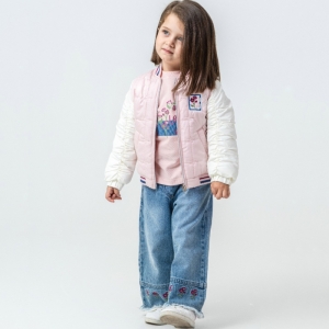 ÇOCUK TK 9-12-18-24 AY 26302 KIZ 26302 9/24AYLIK KOLLARI LASTİKLİ KAPİTONE CEKET ÜÇLÜ TAKIM