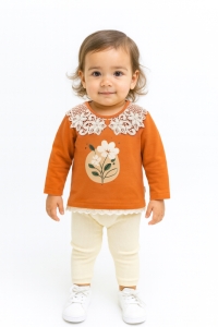 ÇOCUK TK 9-12-18-24 AY 2718 KIZ 2718 DANTEL YAKA 2 Lİ TAKIM