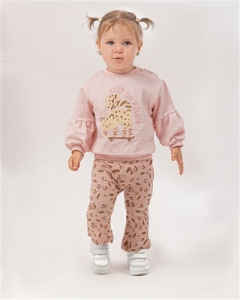 ÇOCUK TK 9-12-18-24 AY 2726 KIZ 2726 LEOPAR KAPLAN BASKILI 2 Lİ TAKIM