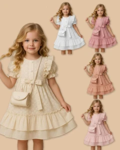 ELBİSE 2-3-4-5 YAŞ 891 KIZ GÜPÜRLÜ ELBİSE