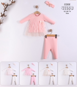 ELBİSE 3-6-9 AY 41158 KIZ ELBİSE TAKIM