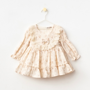 ELBİSE 9-12-18-24 AY 1307 KIZ ROSE DRESS
