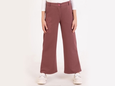 PANTOLON 9-10-11-12 YAŞ 20342-1 KIZ SARMAL NAKIŞLI PANTOLON