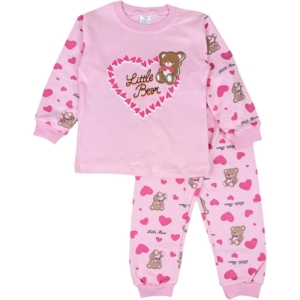 PİJAMA 6-9-12 AY 5588 KIZ KALPLI LITTLE BEAR 2Lİ TAKIM