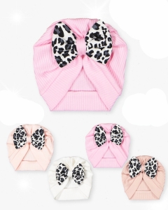 ŞAPKA- BERE 12-12 AY 6131 KIZ RAPORLU LEOPARLI BONE
