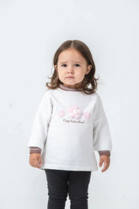 SWEAT 1-2-3-4 Yaş 12460 KIZ KIZ İKİİP PAPATYALI TEK SWEAT