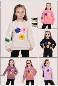 SWEAT 3-4-5-6-7 YAŞ 15117 KIZ İFBA SWEAT RENKLİ PAPATYALAR