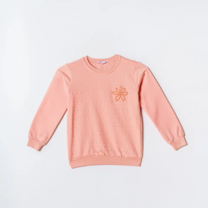 SWEAT 5-6-7-8 YAŞ 12510 KIZ KIZ İKİİP CİCEKLİ TEK SWEAT