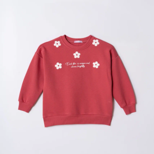 SWEAT 5-6-7-8 YAŞ 12574 KIZ KIZ DİYEGONEL CİCEKLİ TEK SWEAT