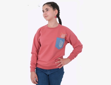 SWEAT 5-6-7-8 YAŞ 2501 KIZ KOT CEPLİ