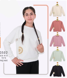 SWEAT 5-6-7-8 YAŞ 2502 KIZ PAPATYA NAKİS TAȘLI