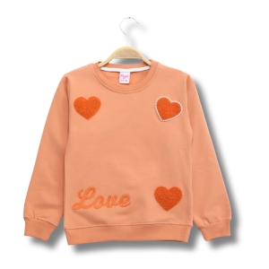 SWEAT 5-6-7-8 YAŞ 2809 KIZ ÖN KALP LOVE İNCİLİ SWEAT