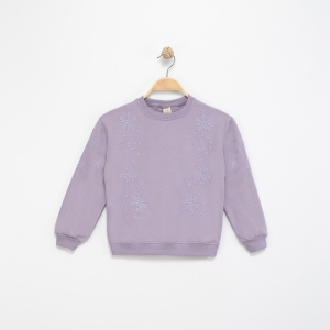 SWEAT 6-7-8-9 YAŞ 1458-3 KIZ ÇİÇEK NAKIŞLI SWEAT