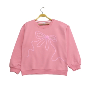 SWEAT 9-10-11-12 YAŞ 3825 KIZ KURDELE NAKIŞLI İNCİLİ SWEAT