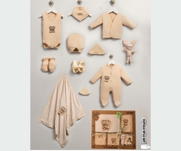 ZIBIN 0-3AY CC1638 UNISEX 10 LU LÜX ORGANİK NOHUTLU TAŞLI SET