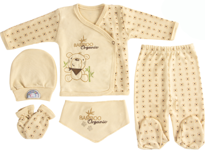 ZIBIN 0-3AY CC5044 UNISEX 5Lİ LÜX ORGANİK BAMBU TAVŞAN SET