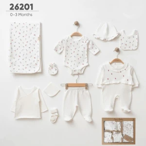ZIBIN 10PRÇ 26201 KIZ ÇİÇEK NAKIŞLI