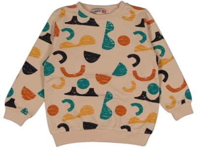 SWEAT 1-2-3-4 Yaş 12054 ERKEK ERKEK RENKLİ ÇİZGİ YUVARLAK TEK SWEAT
