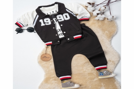 BEBE TK 12-18-24 AY 0496 ERKEK ÜÇLÜ TAKİM